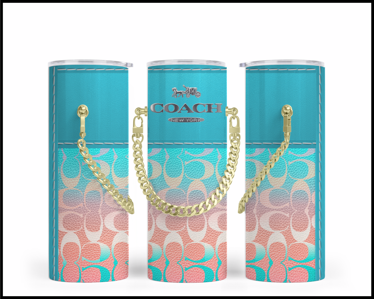 Designer Handbag Inspired Chain Tumbler (112)