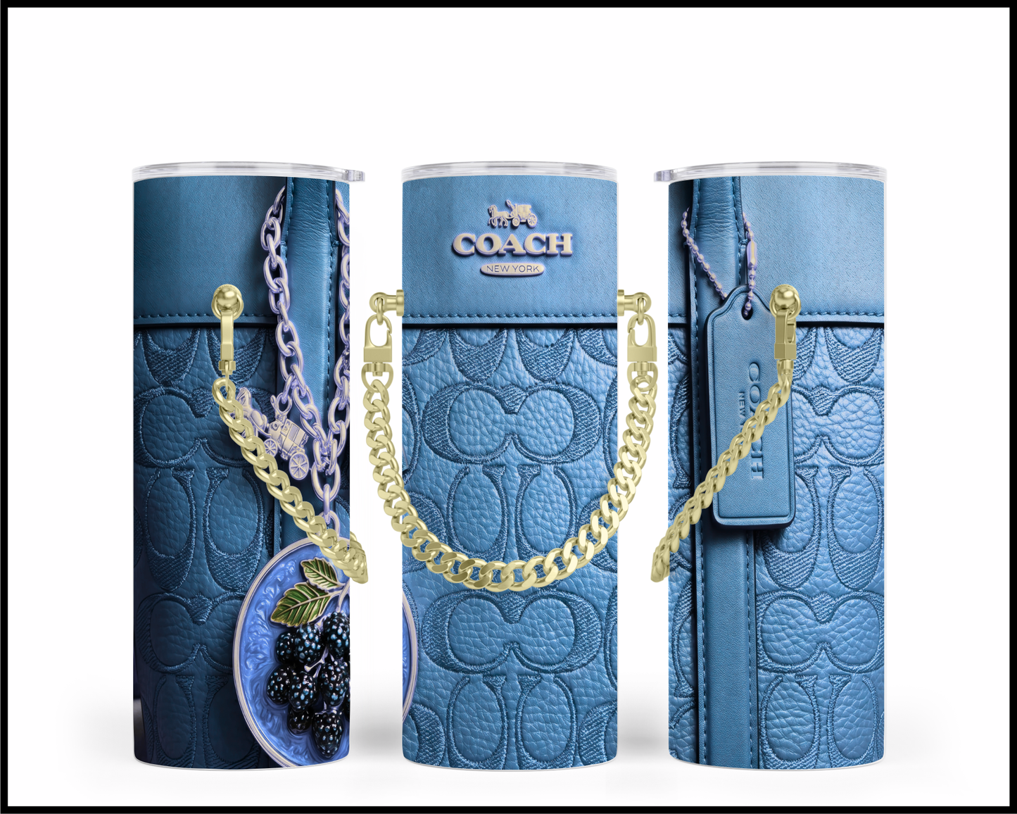 Designer Handbag Inspired Chain Tumbler (324)