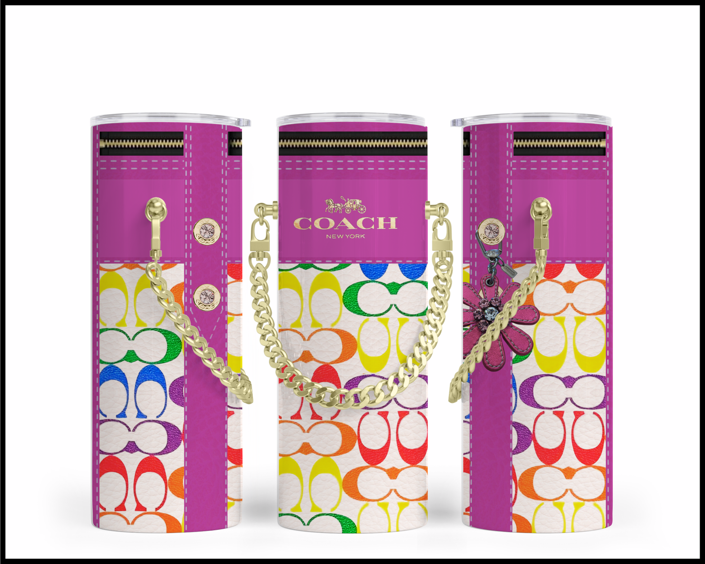Designer Handbag Inspired Chain Tumbler (092)