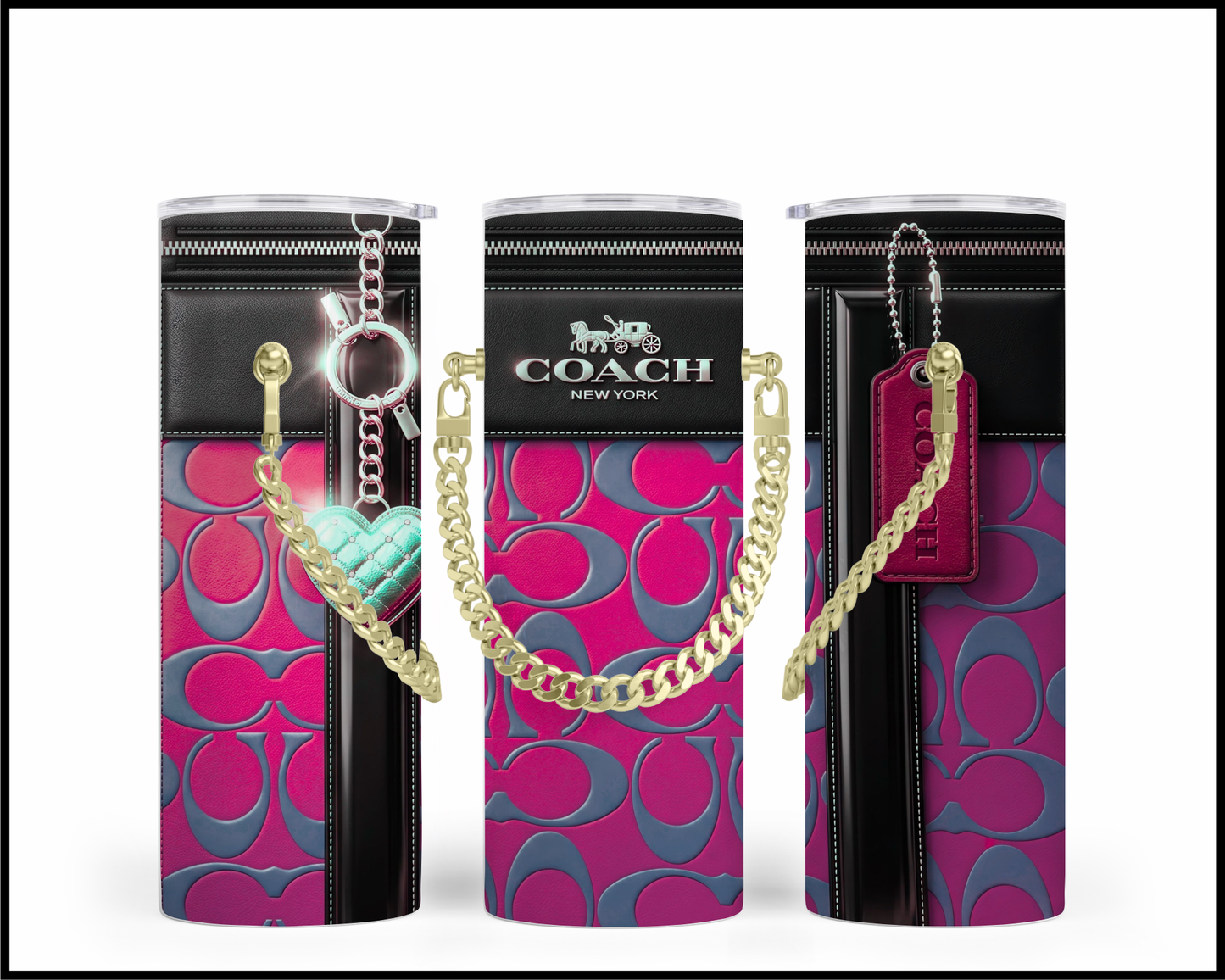 Designer Handbag Inspired Chain Tumbler (337)