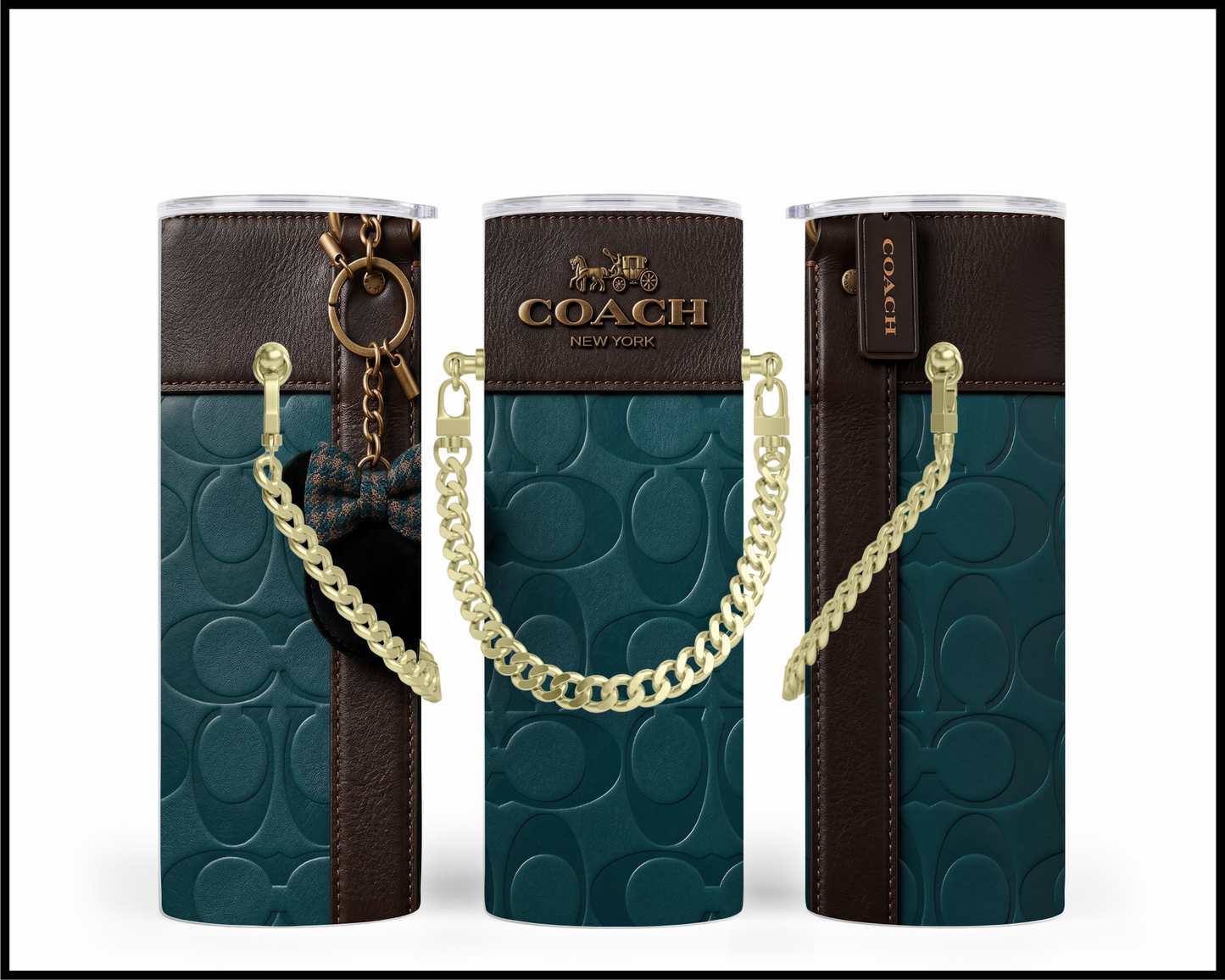 Designer Handbag Inspired Chain Tumbler (338)