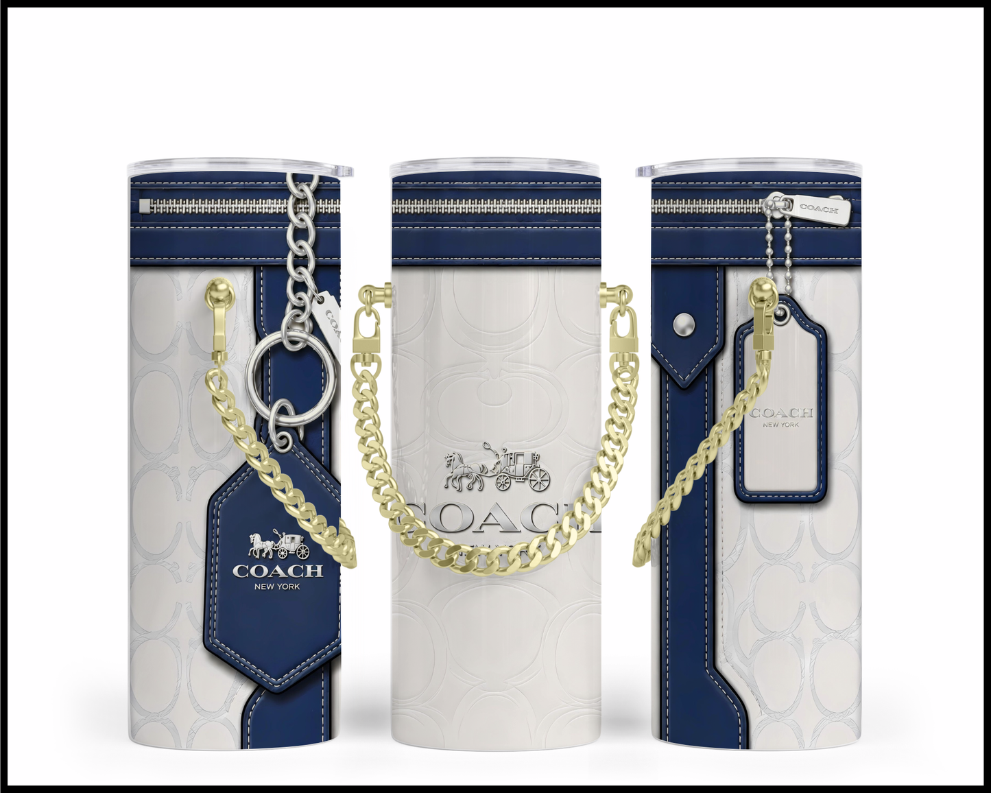 Designer Handbag Inspired Chain Tumbler (323)