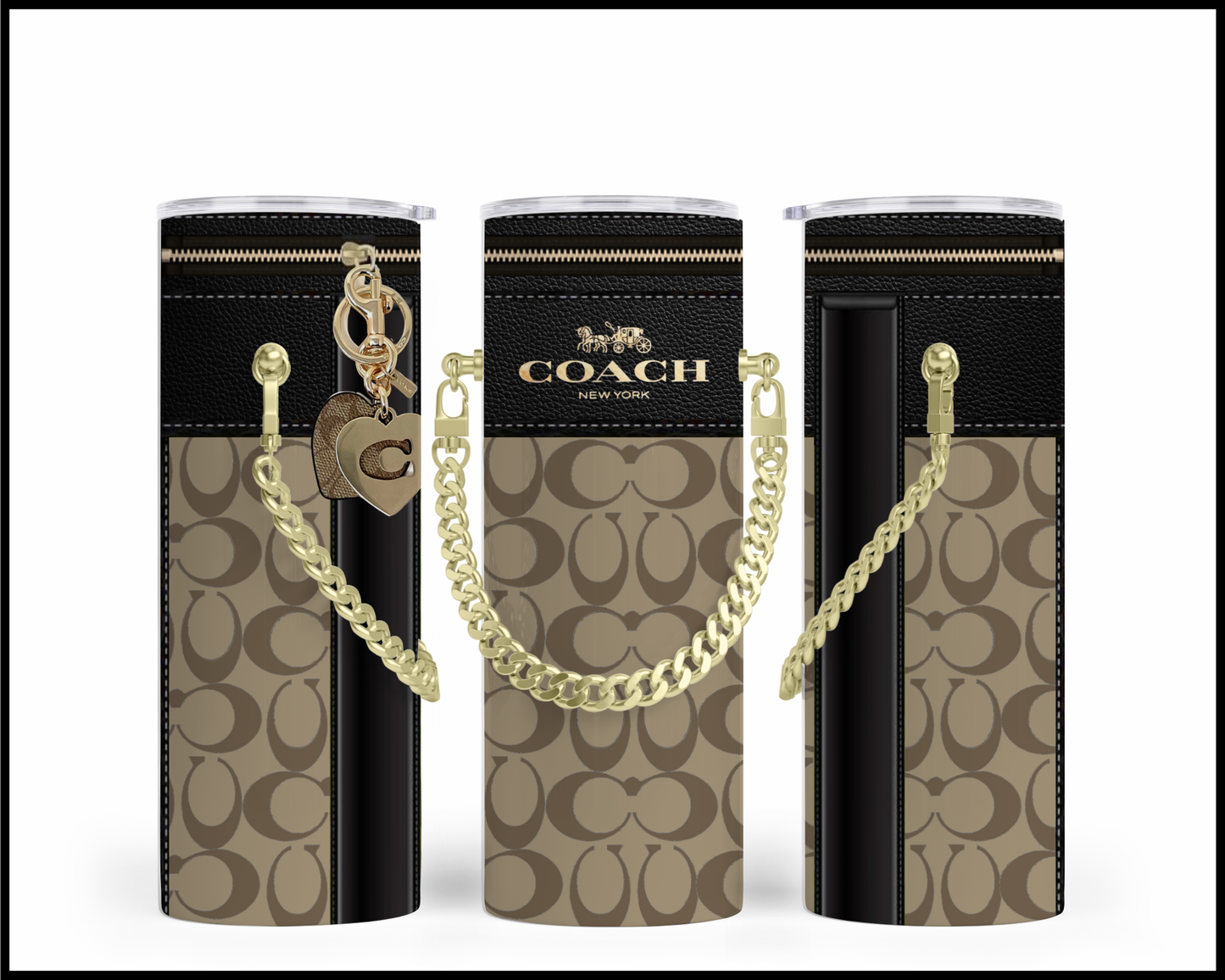 Designer Handbag Inspired Chain Tumbler (093)