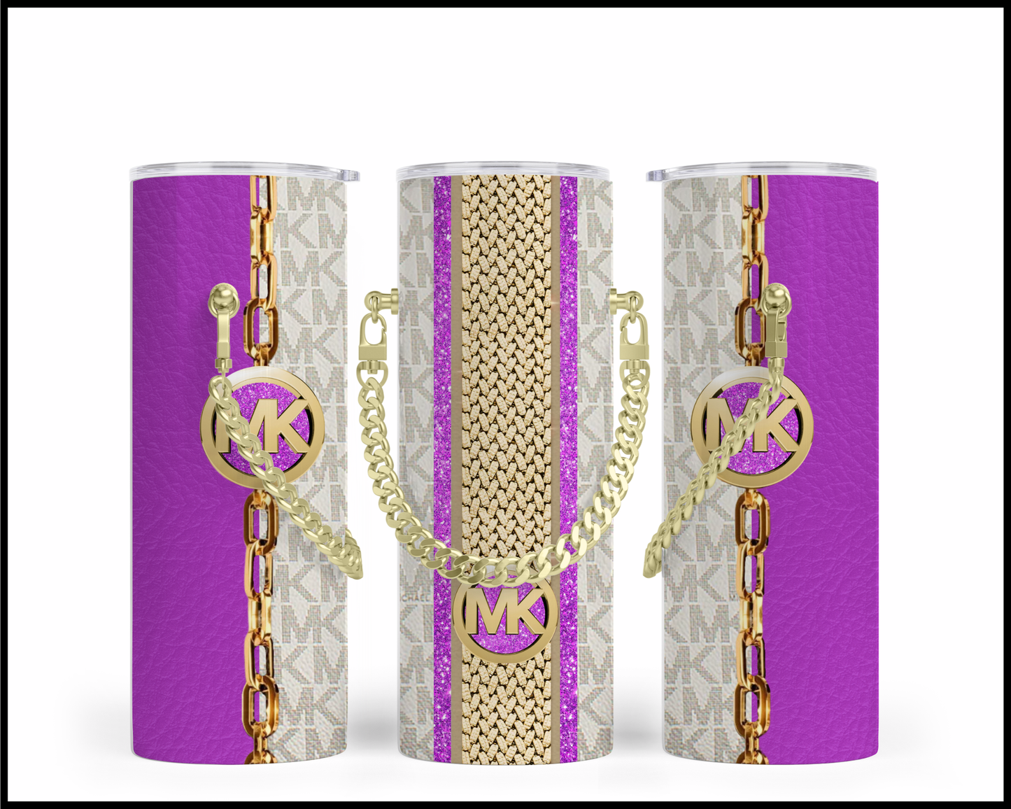 Designer Handbag Inspired Chain Tumbler (007)
