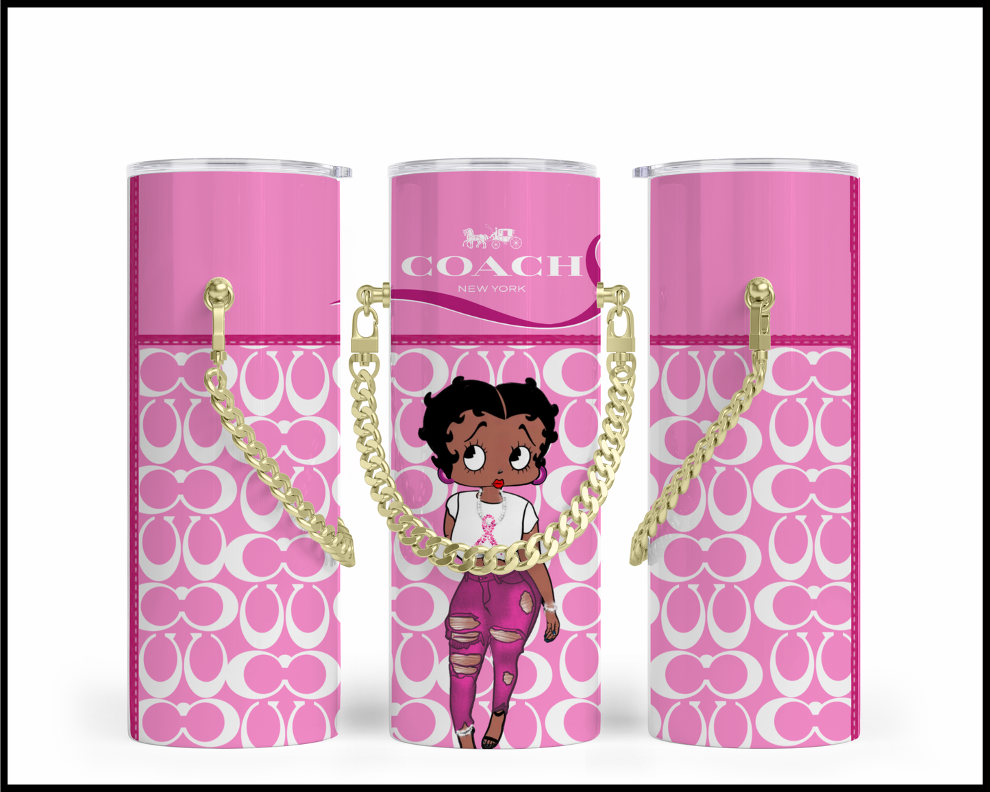 Designer Handbag Inspired Chain Tumbler (133)