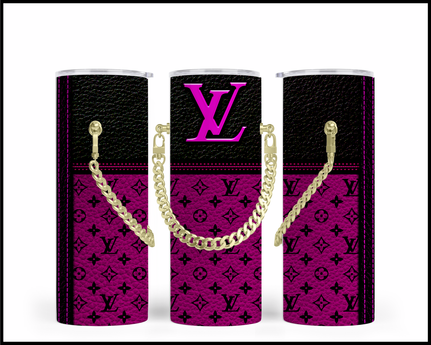 Designer Handbag Inspired Chain Tumbler (054)