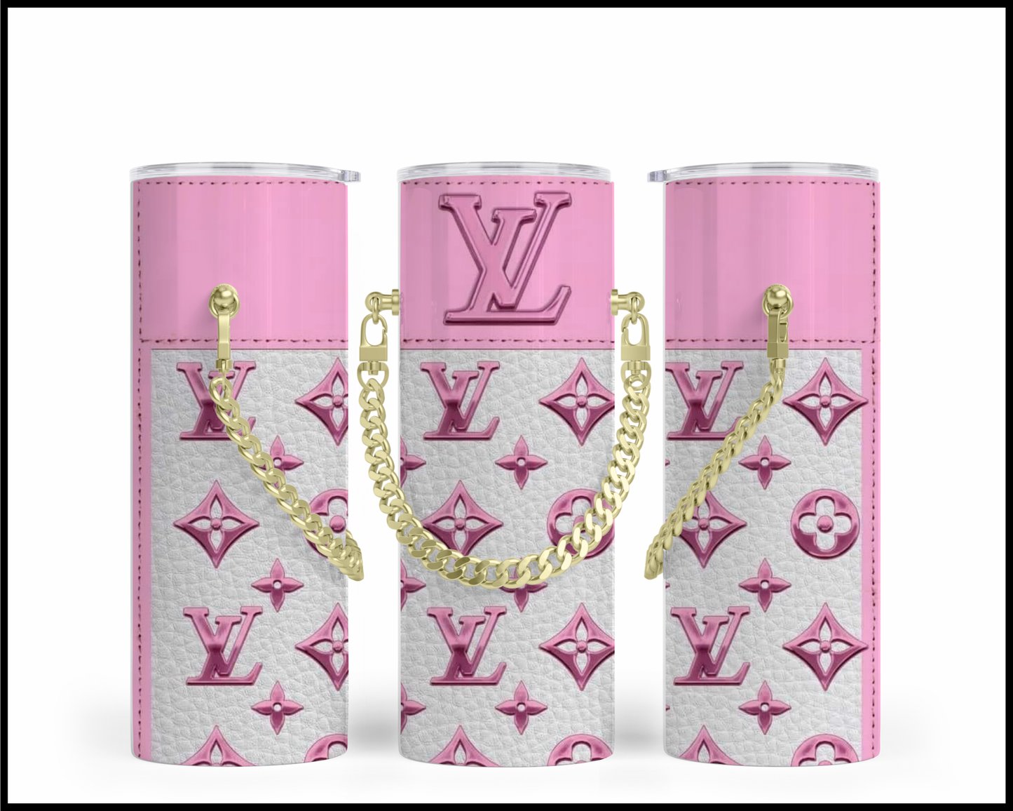 Designer Handbag Inspired Chain Tumbler (072)