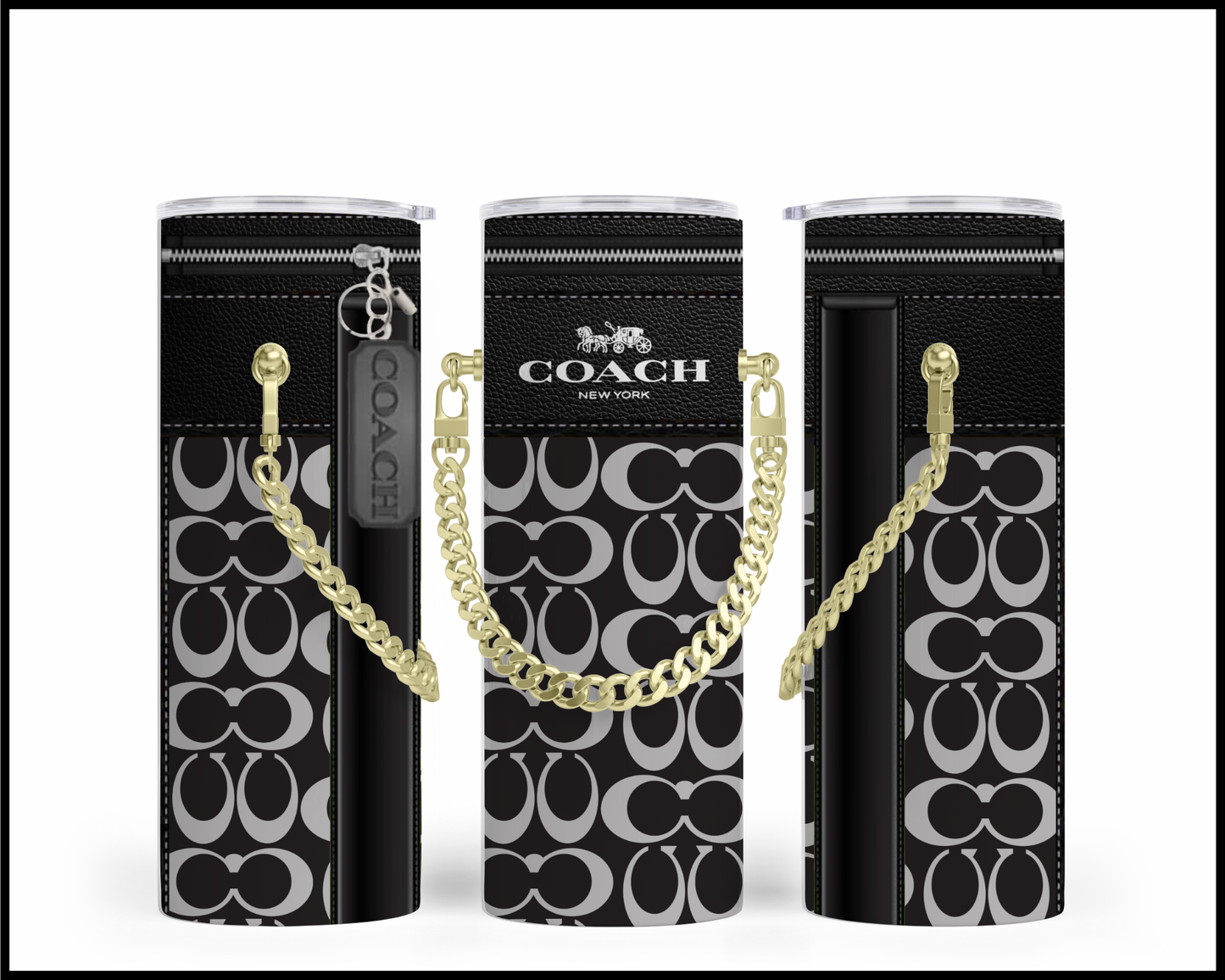Designer Handbag Inspired Chain Tumbler (159)