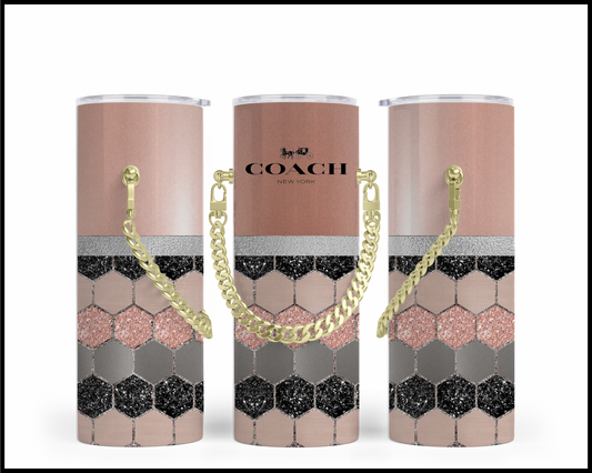 Designer Handbag Inspired Chain Tumbler (114)