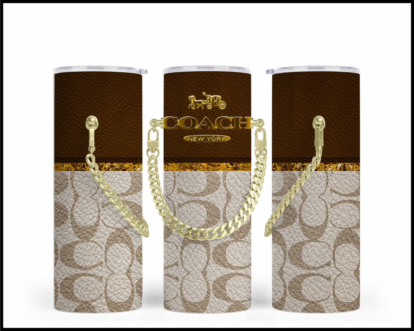 Designer Handbag Inspired Chain Tumbler (280)