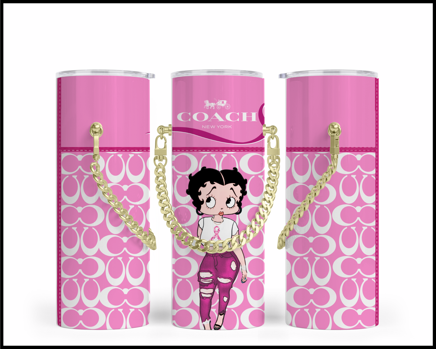 Designer Handbag Inspired Chain Tumbler (134)