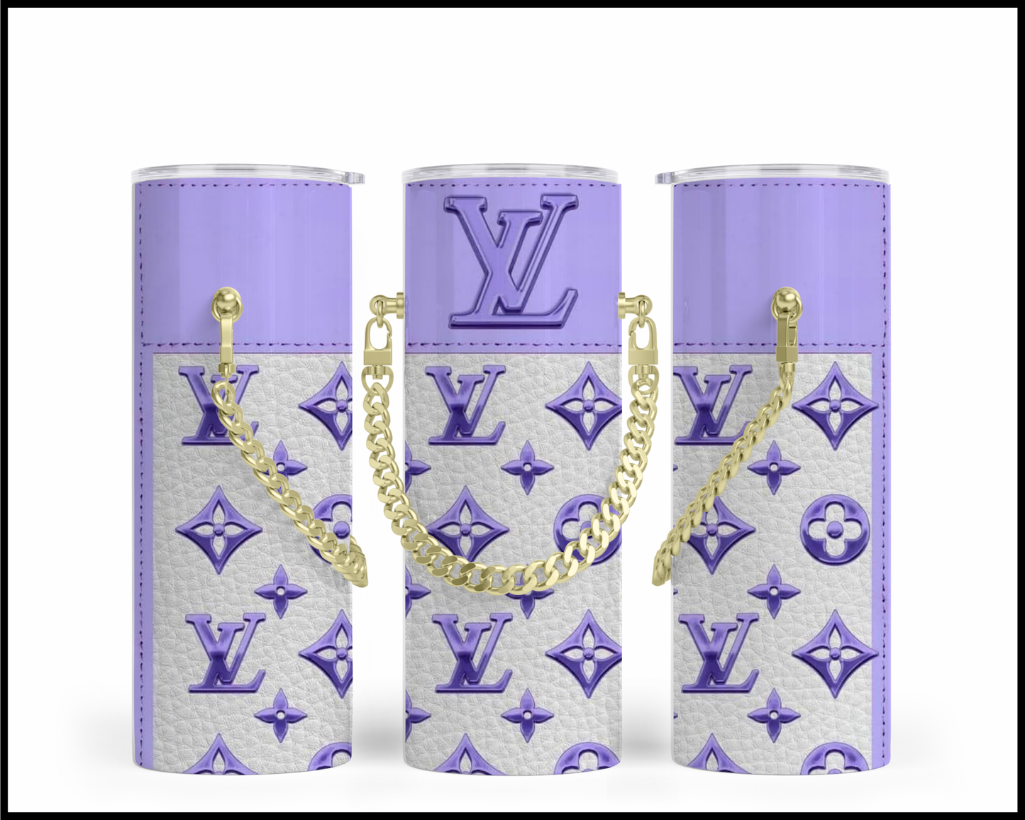 Designer Handbag Inspired Chain Tumbler (072)