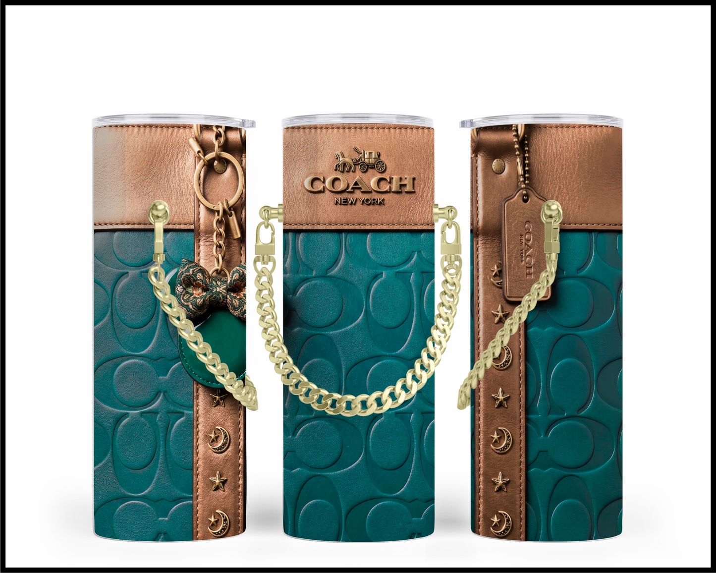 Designer Handbag Inspired Chain Tumbler (338)