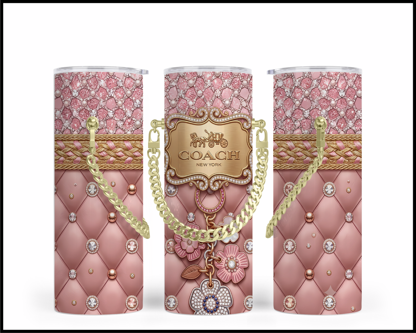 Designer Handbag Inspired Chain Tumbler (354)