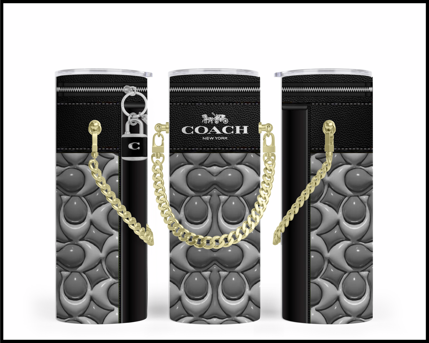 Designer Handbag Inspired Chain Tumbler (158)