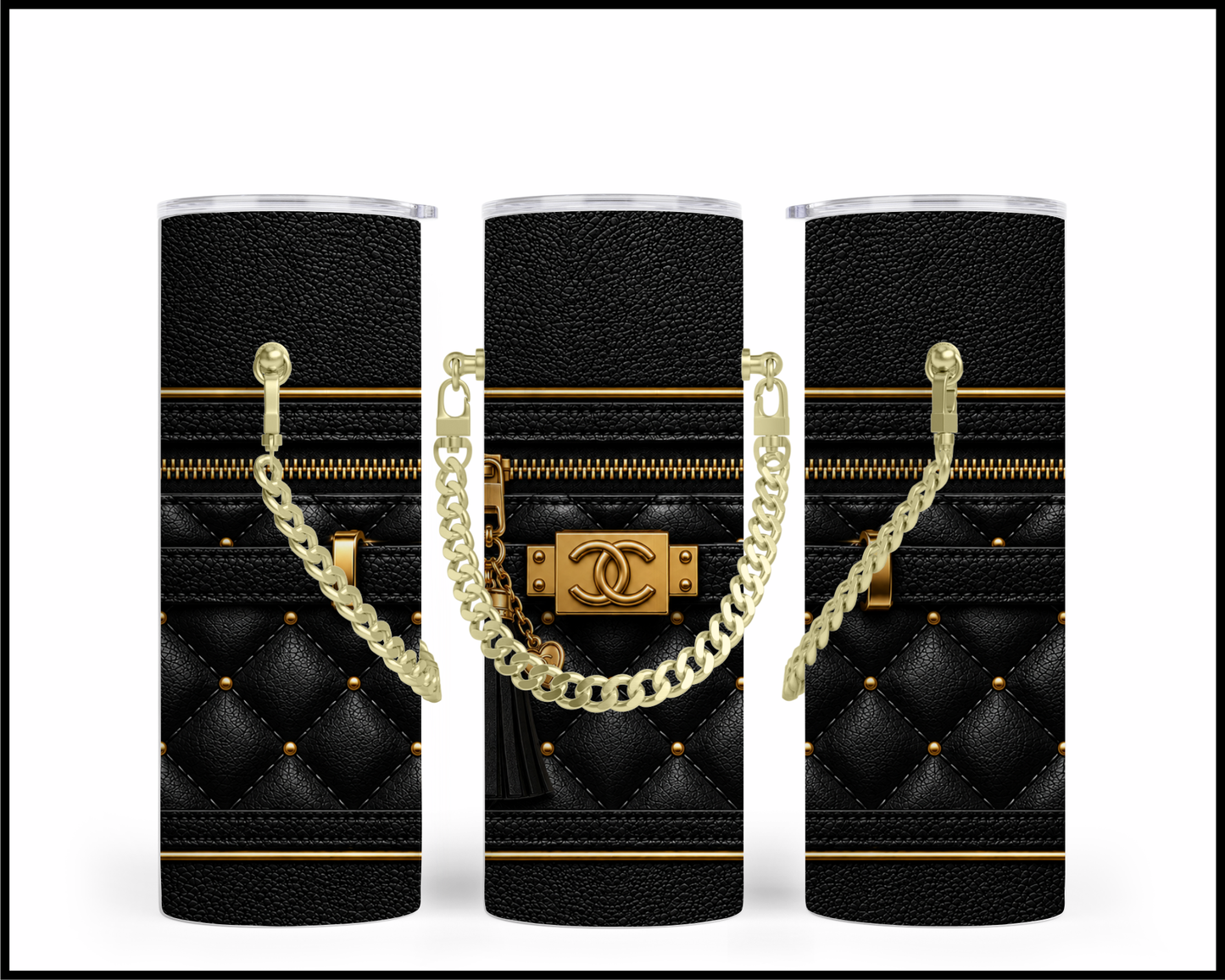Designer Handbag Inspired Chain Tumbler (038)