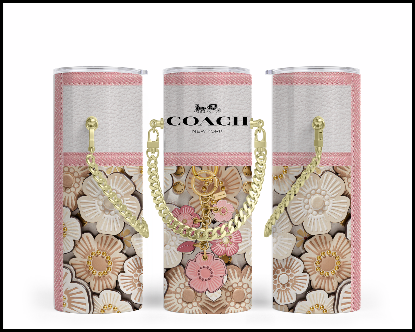 Designer Handbag Inspired Chain Tumbler (059)
