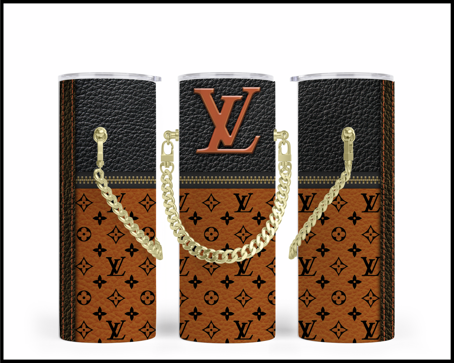 Designer Handbag Inspired Chain Tumbler (054)