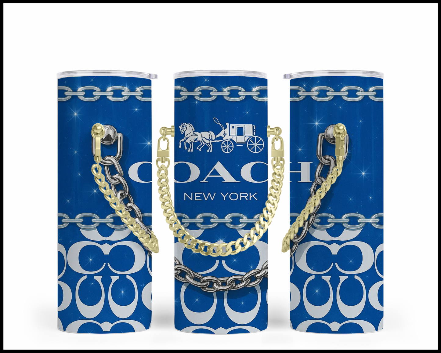 Designer Handbag Inspired Chain Tumbler (342)