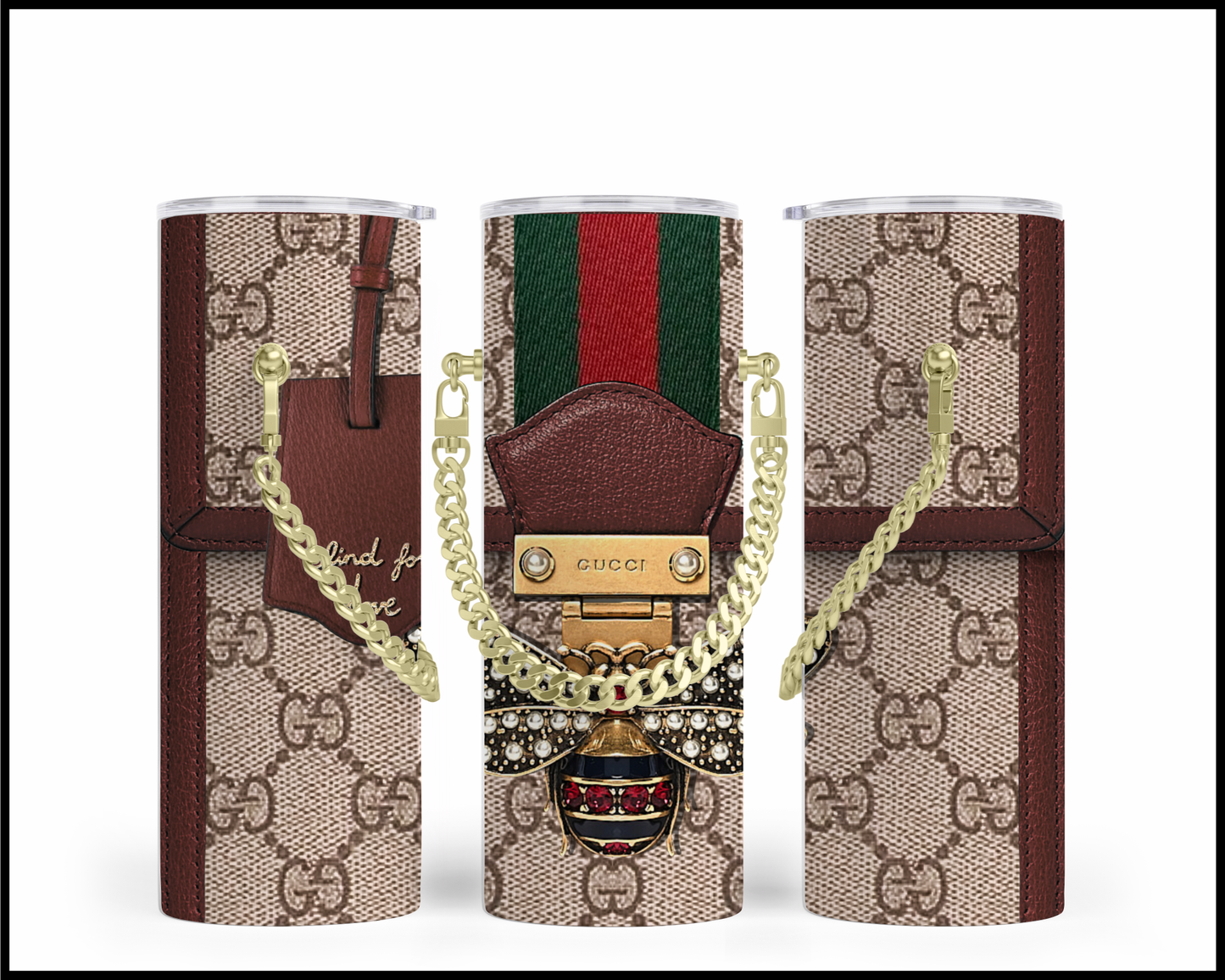 Designer Handbag Inspired Chain Tumbler (013)