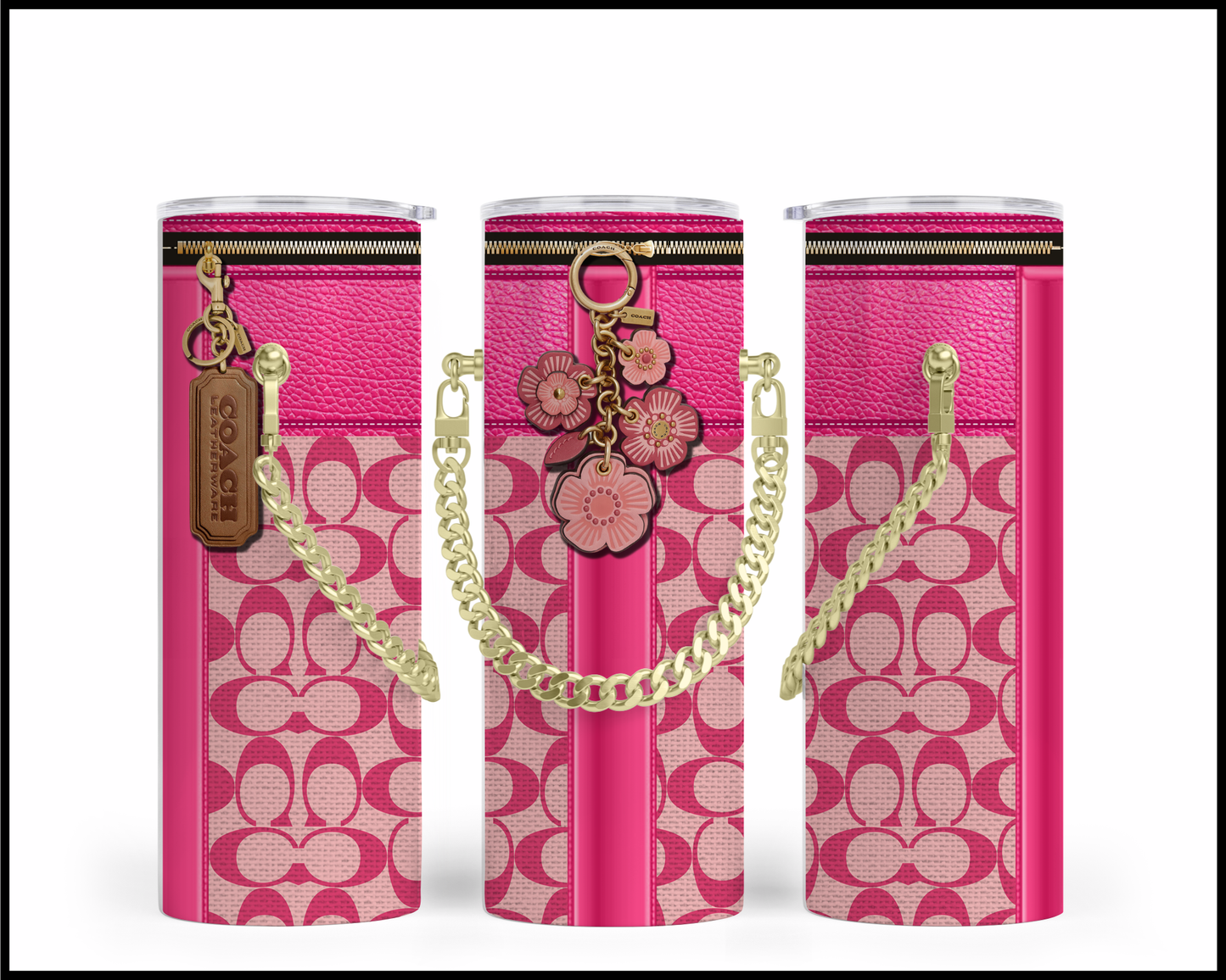 Designer Handbag Inspired Chain Tumbler (030)