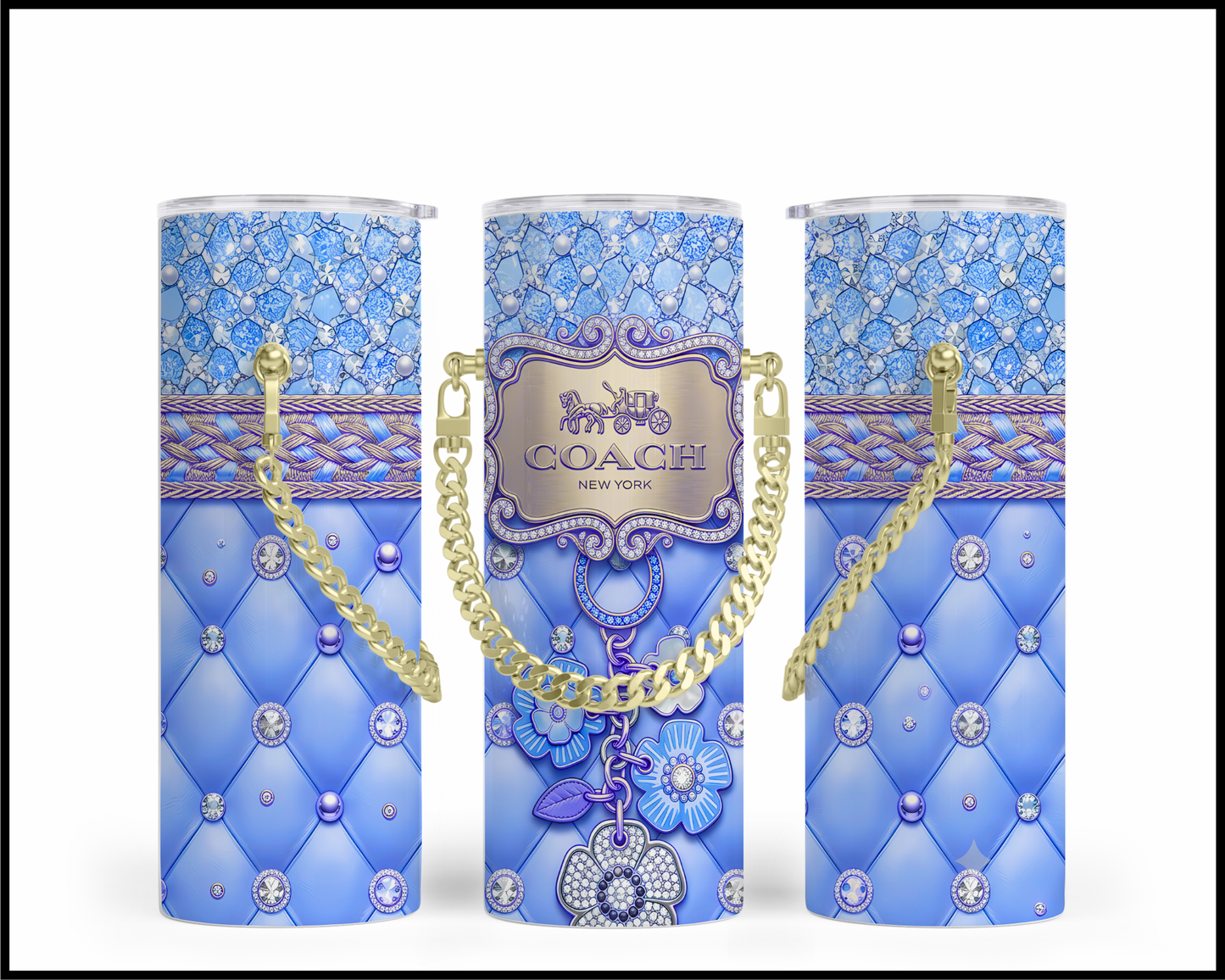 Designer Handbag Inspired Chain Tumbler (354)