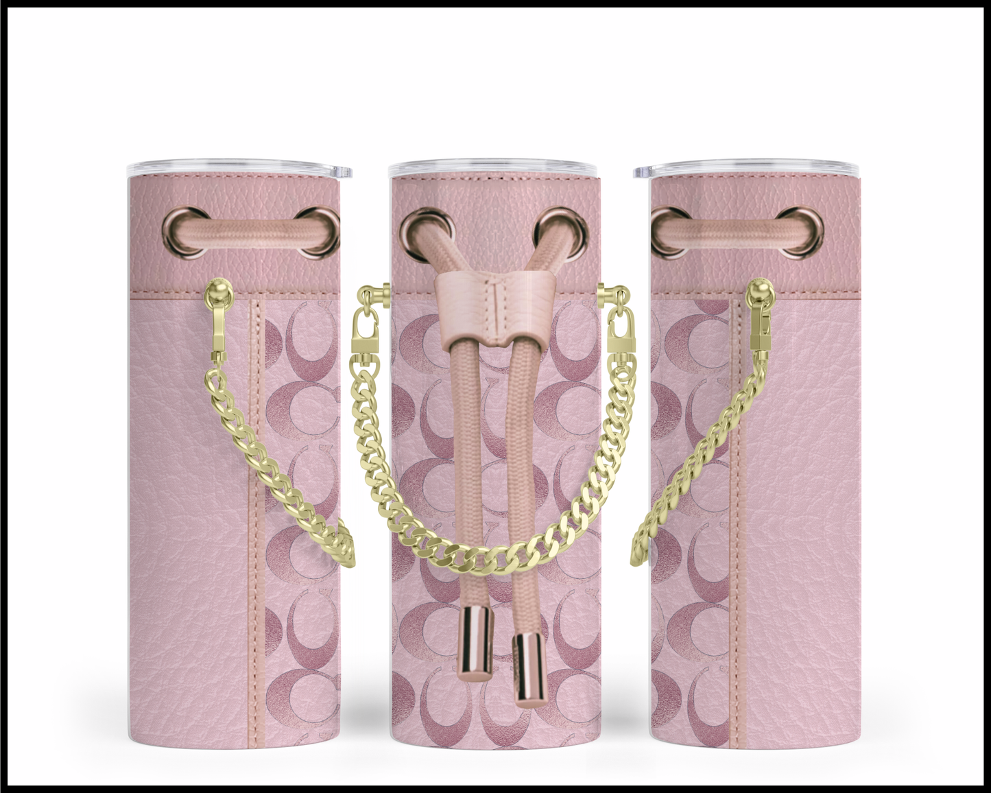 Designer Handbag Inspired Chain Tumbler (078)