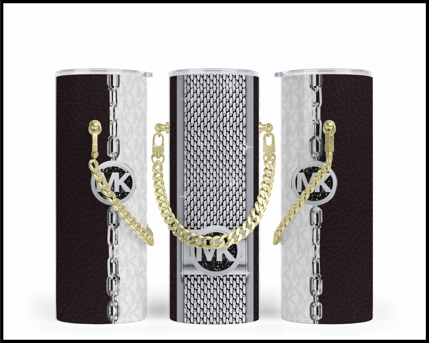 Designer Handbag Inspired Chain Tumbler (007)