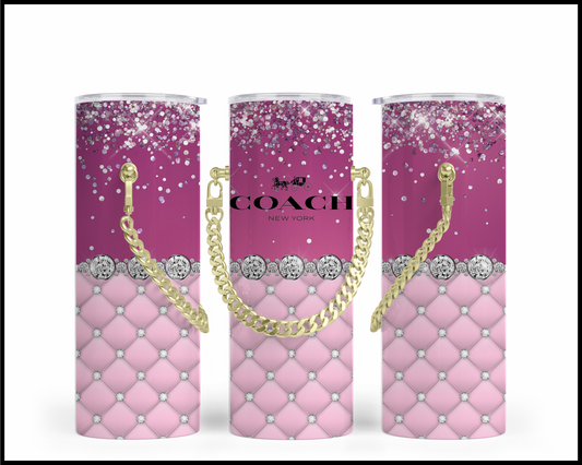 Designer Handbag Inspired Chain Tumbler (117)