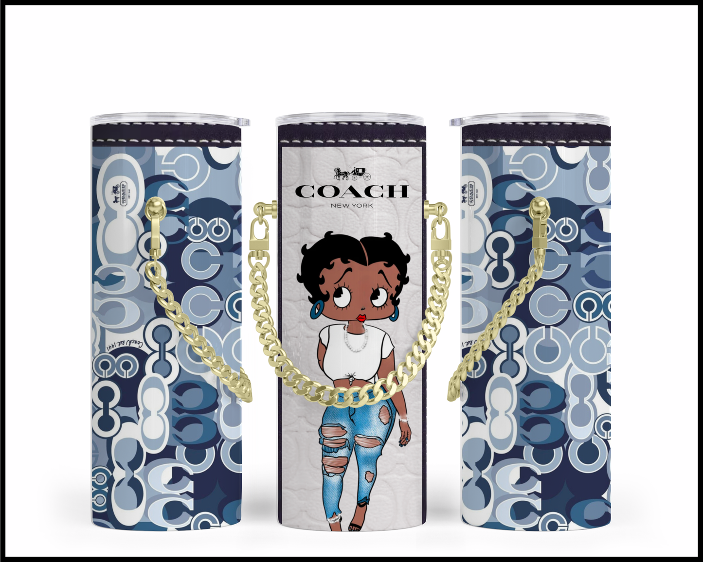 Designer Handbag Inspired Chain Tumbler (136)