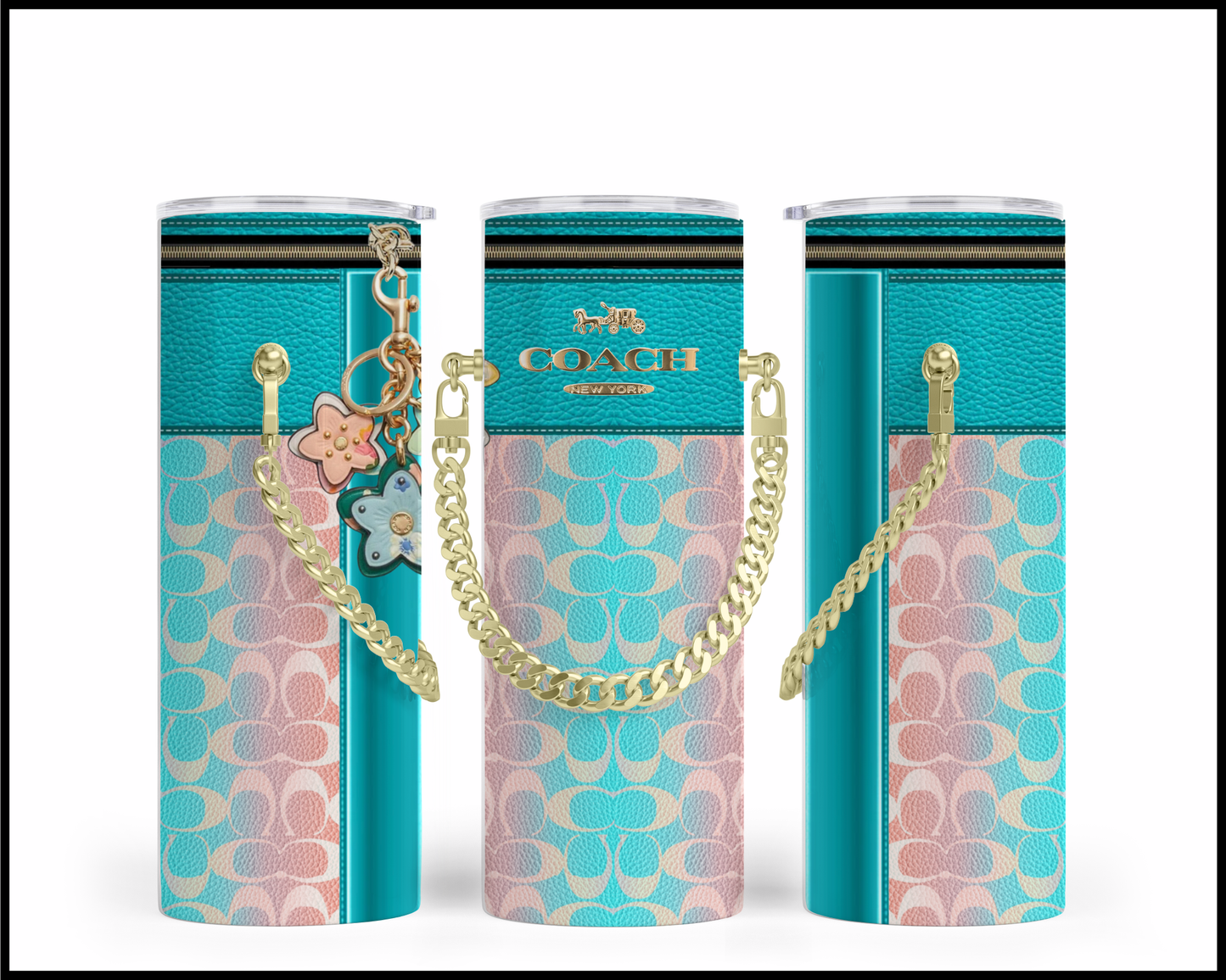 Designer Handbag Inspired Chain Tumbler (098)