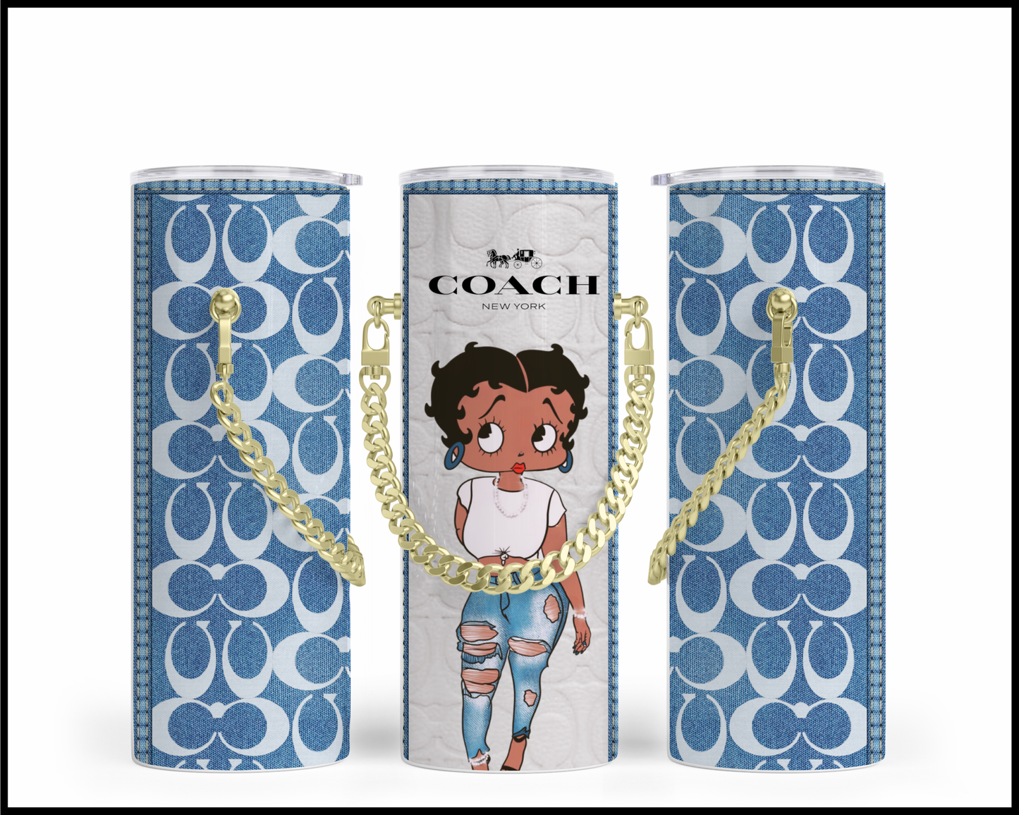 Designer Handbag Inspired Chain Tumbler (135)