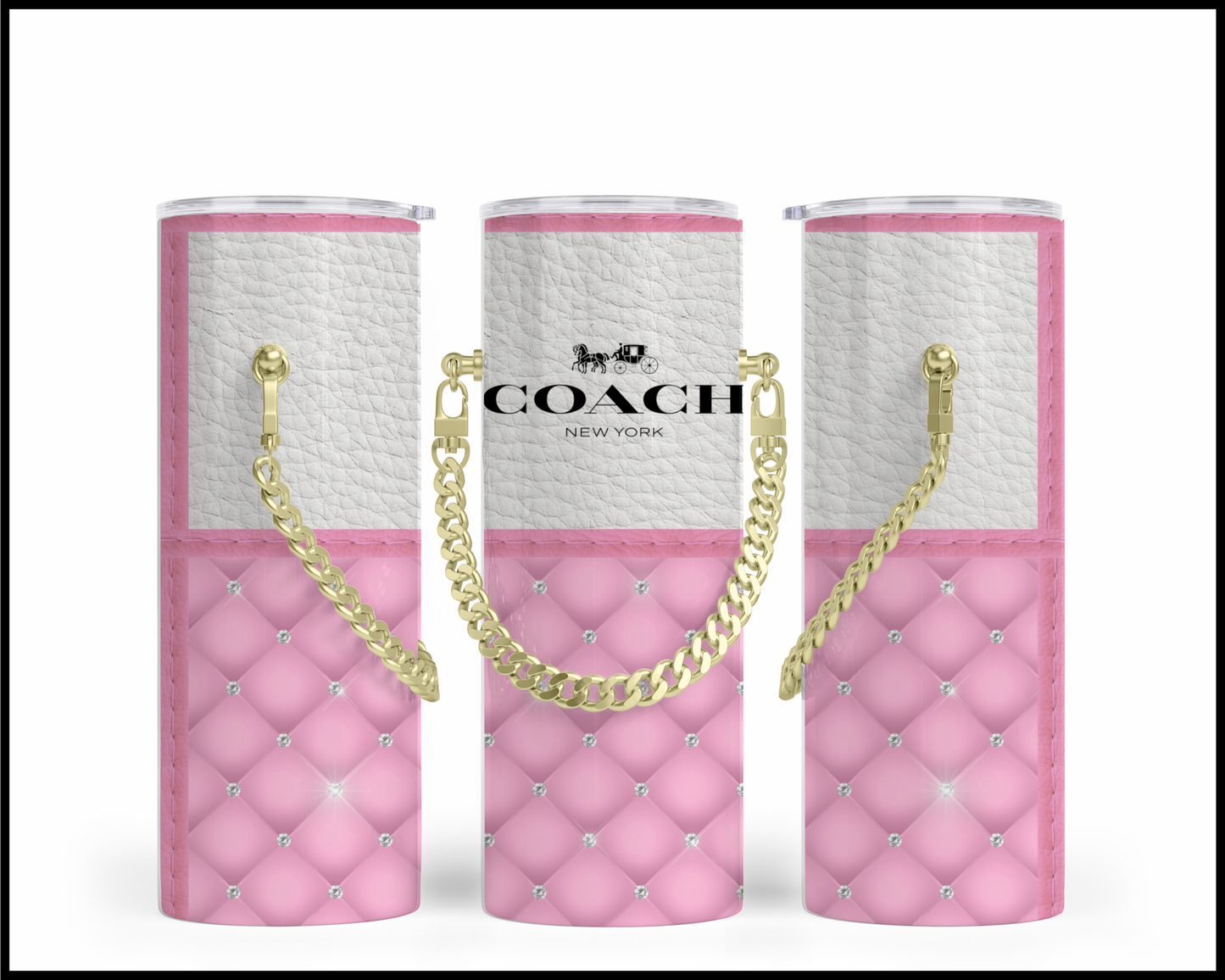 Designer Handbag Inspired Chain Tumbler (116)