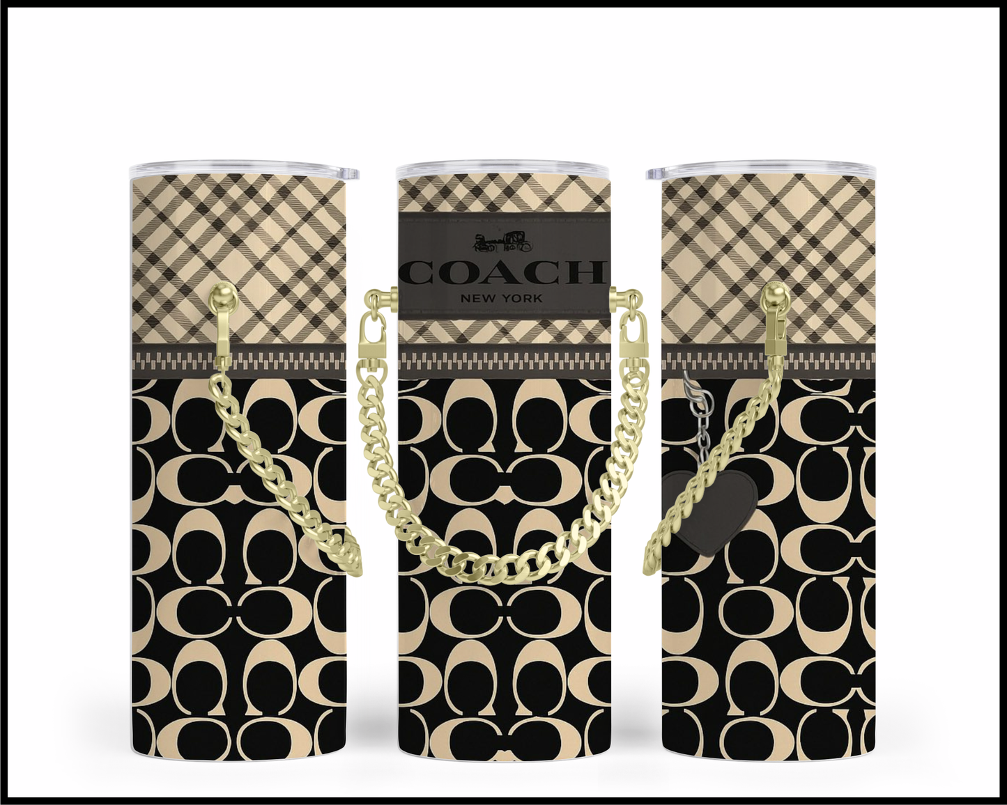 Designer Handbag Inspired Chain Tumbler (344)