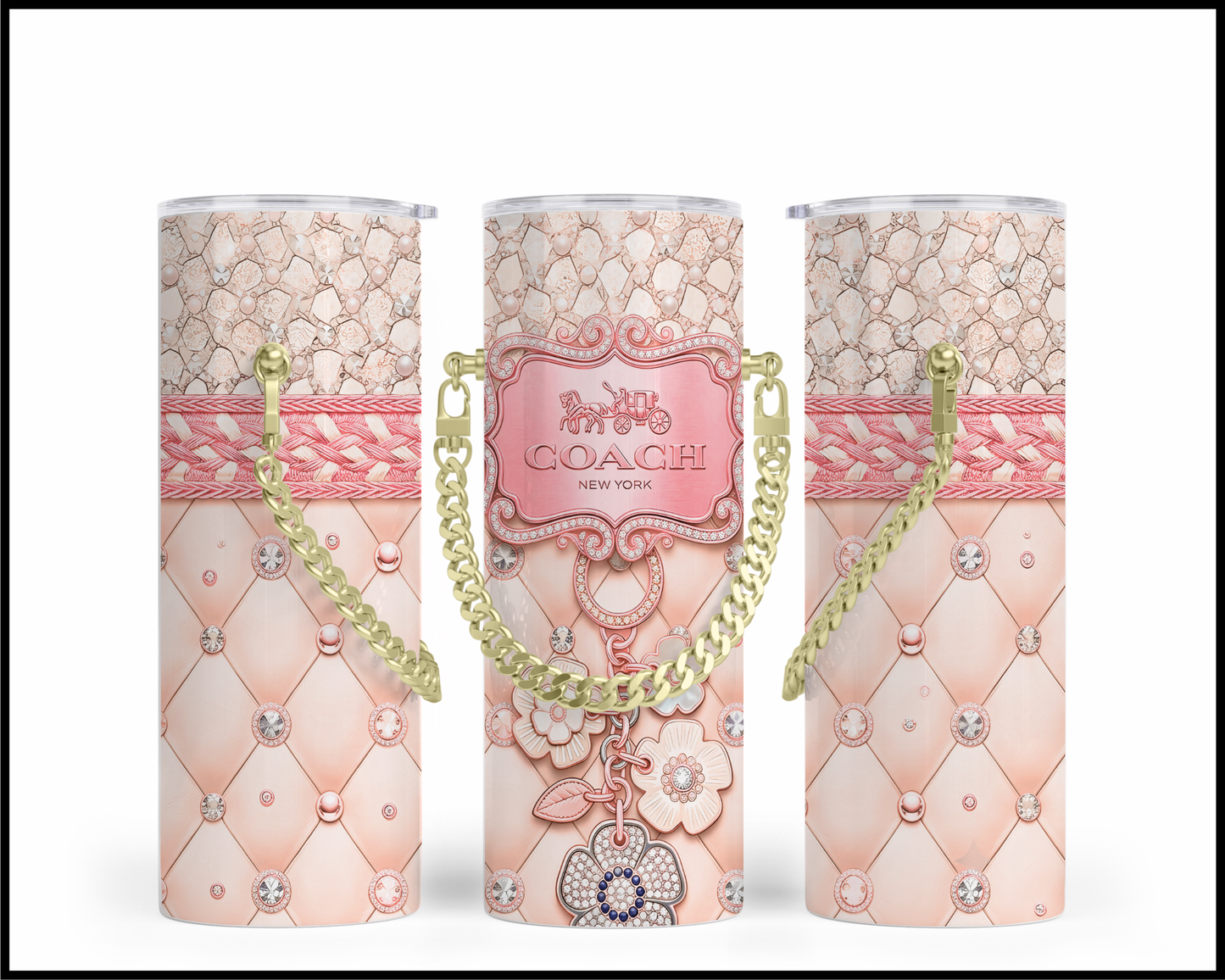 Designer Handbag Inspired Chain Tumbler (354)