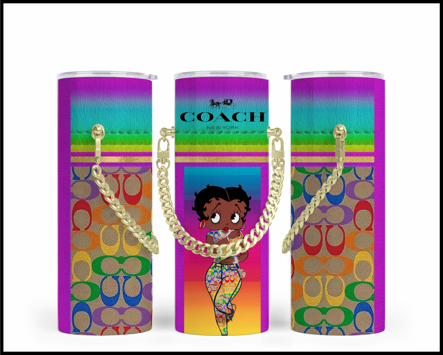 Designer Handbag Inspired Chain Tumbler (080)