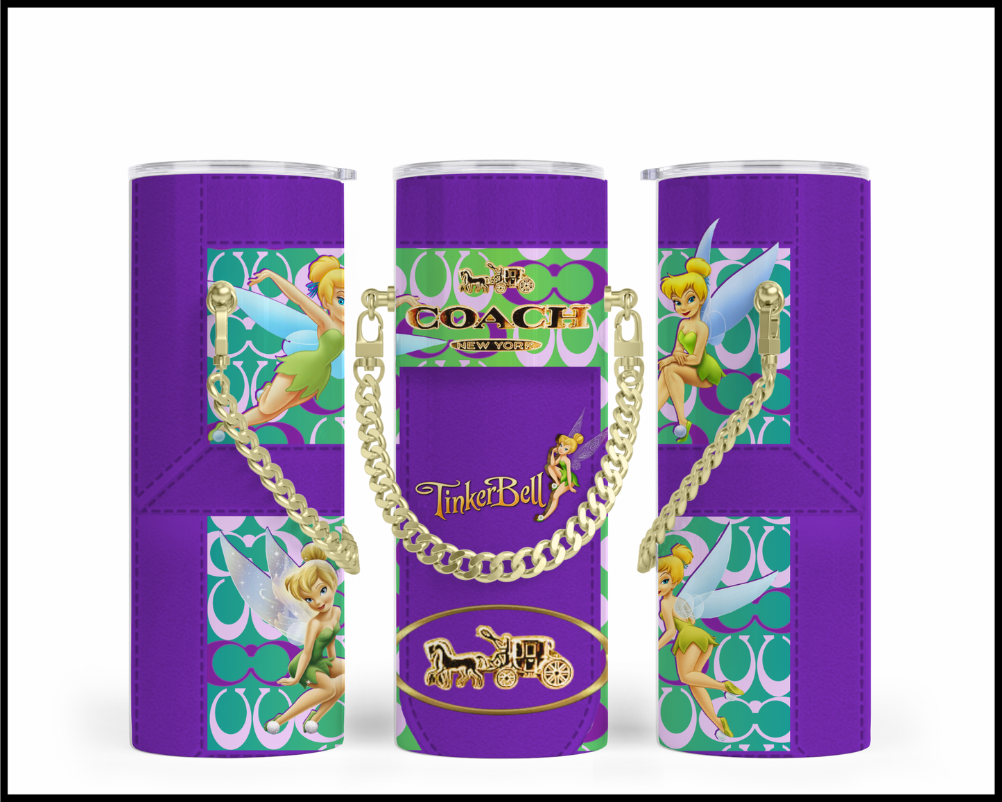Designer Handbag Inspired Chain Tumbler (182)