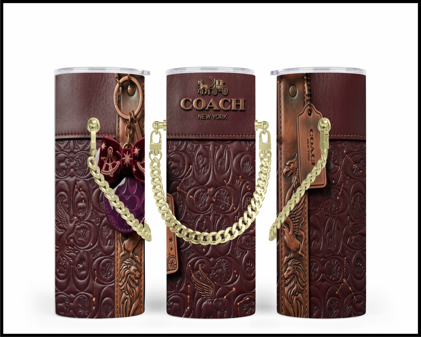 Designer Handbag Inspired Chain Tumbler (339)