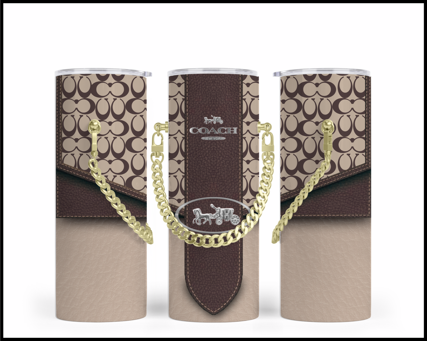 Designer Handbag Inspired Chain Tumbler (138)
