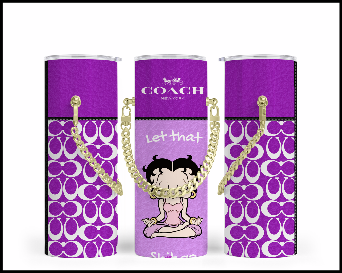Designer Handbag Inspired Chain Tumbler (137)
