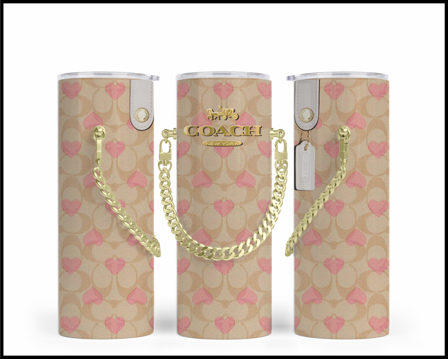Designer Handbag Inspired Chain Tumbler (099)