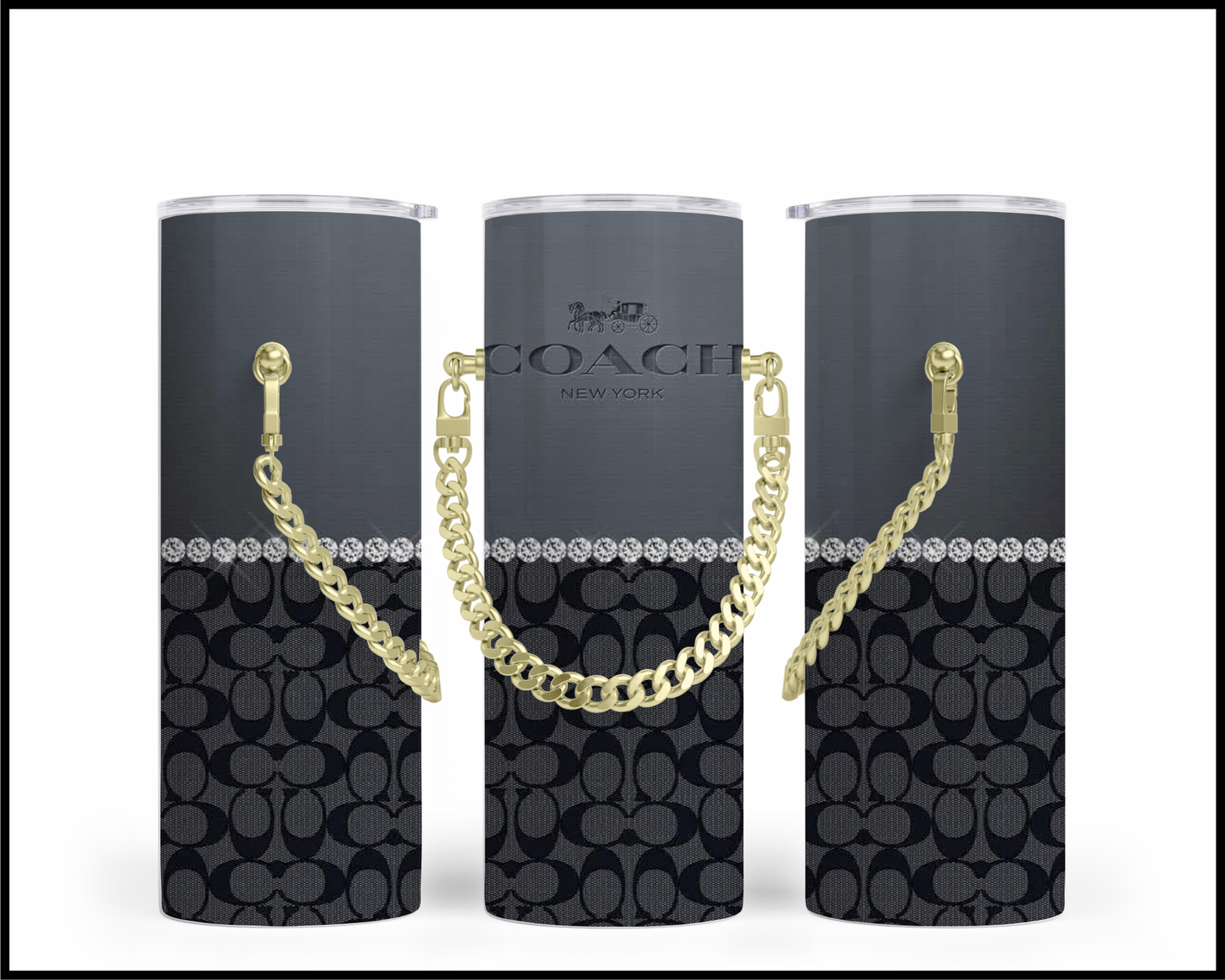 Designer Handbag Inspired Chain Tumbler (345)