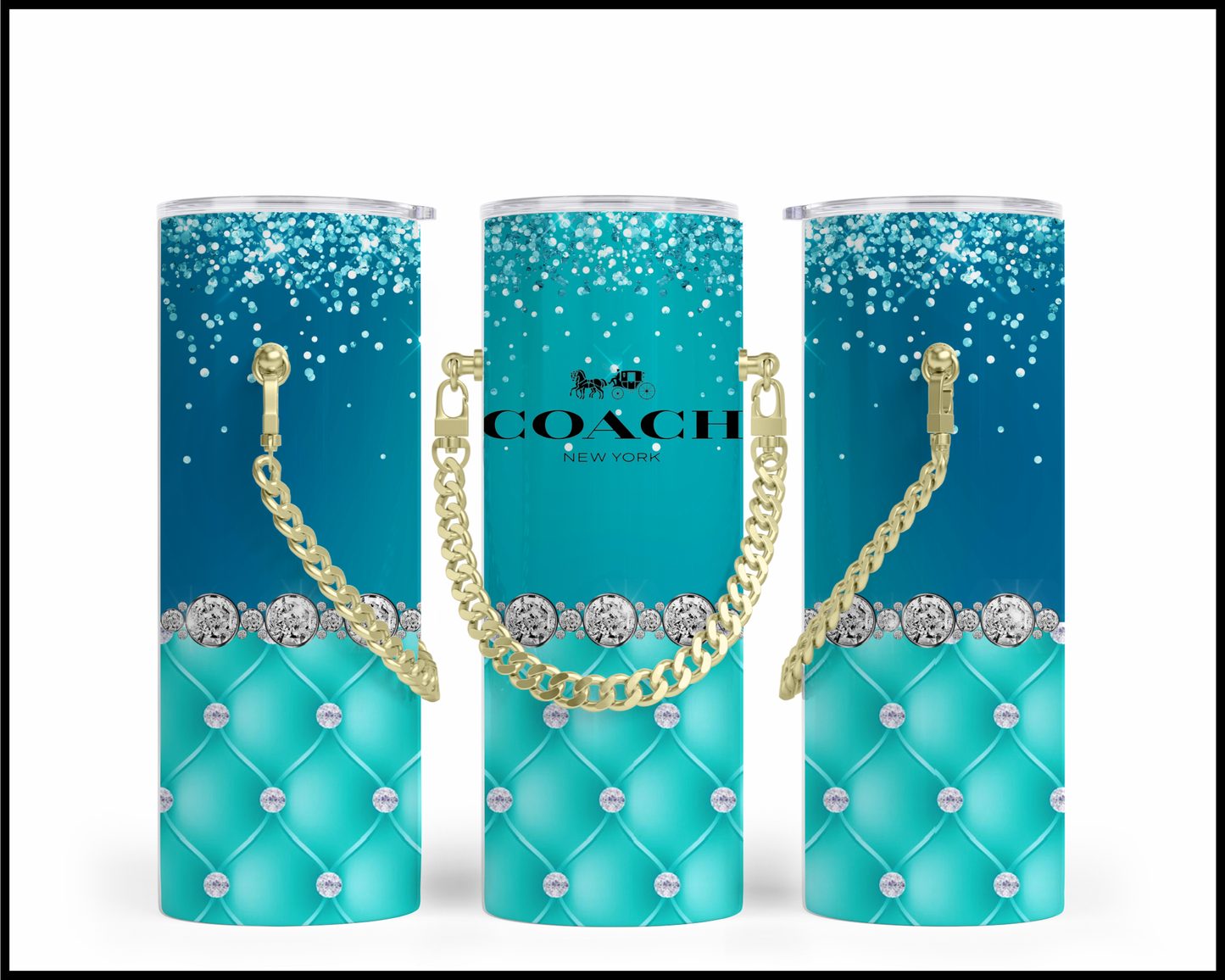 Designer Handbag Inspired Chain Tumbler (119)