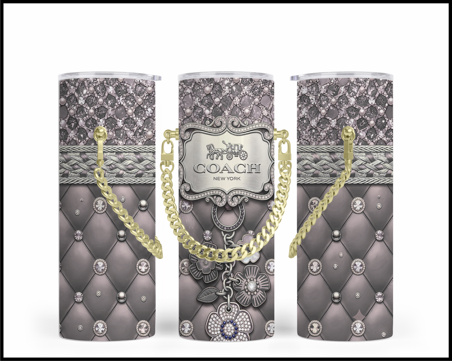 Designer Handbag Inspired Chain Tumbler (354)