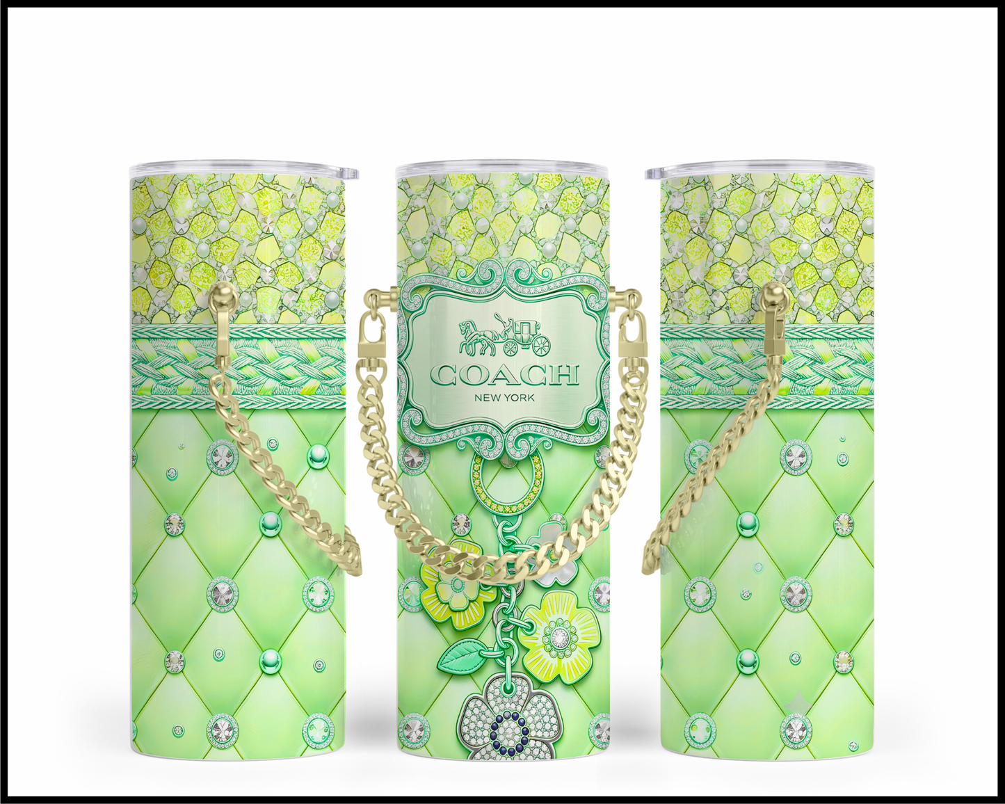 Designer Handbag Inspired Chain Tumbler (354)
