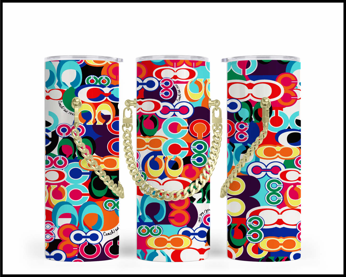 Designer Handbag Inspired Chain Tumbler (236)