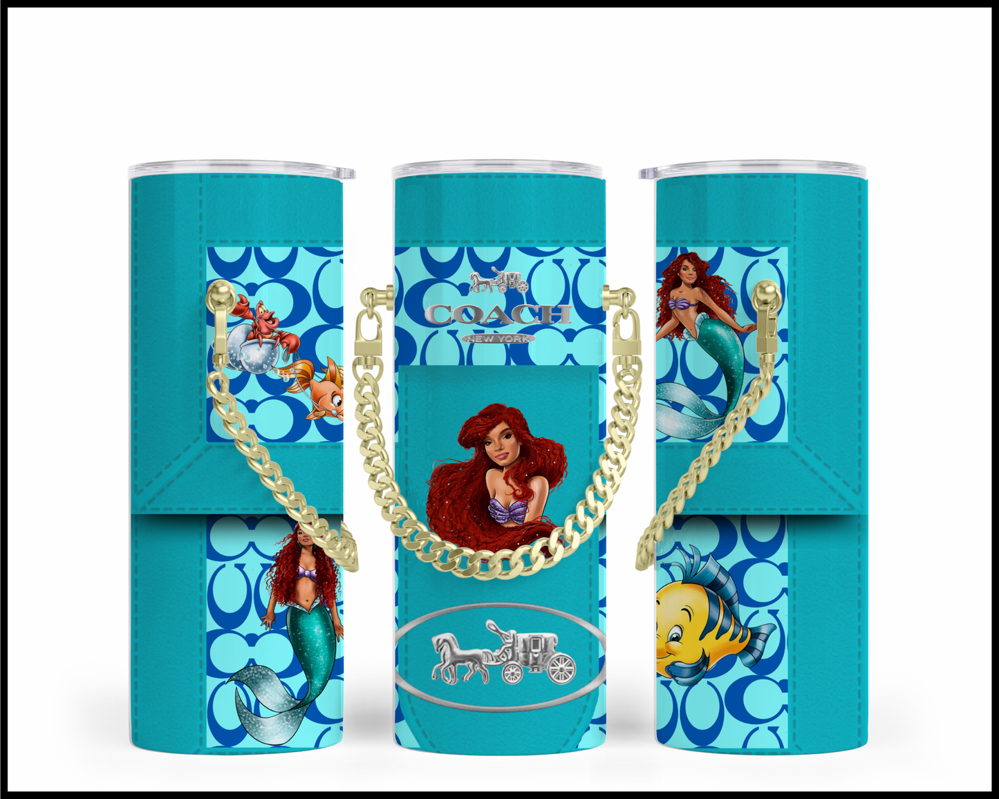 Designer Handbag Inspired Chain Tumbler (183)