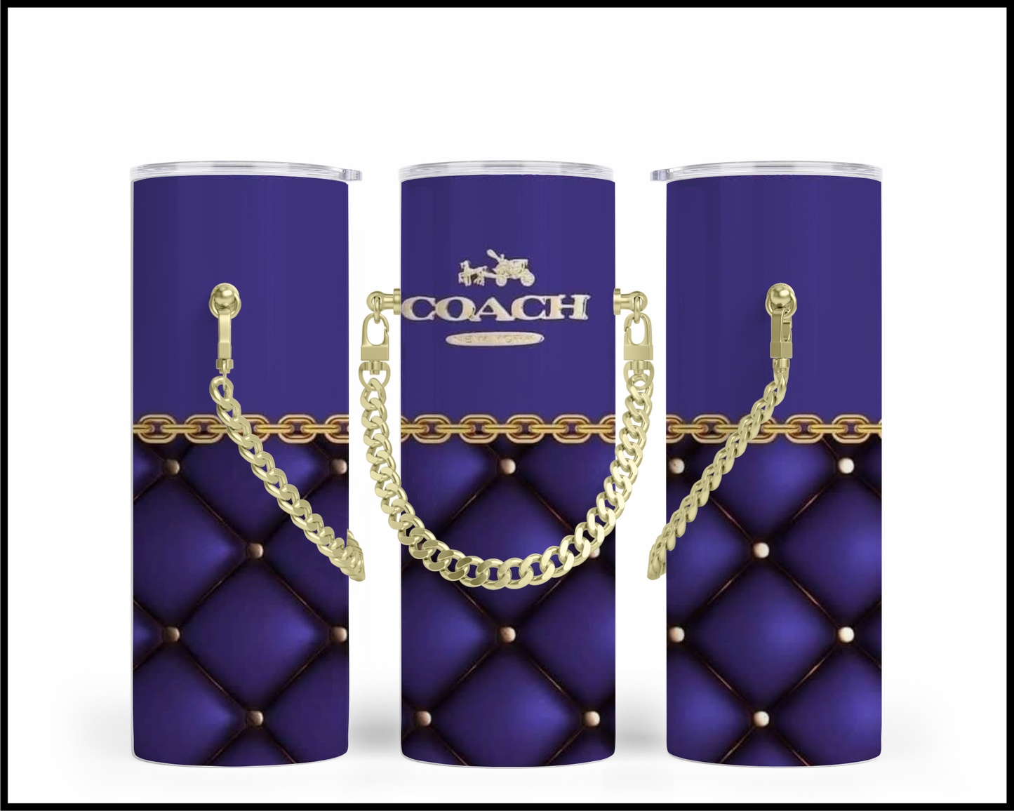 Designer Handbag Inspired Chain Tumbler (347)