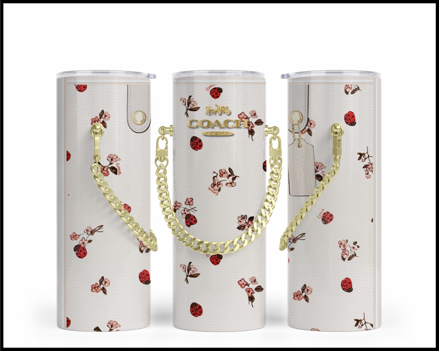 Designer Handbag Inspired Chain Tumbler (187)