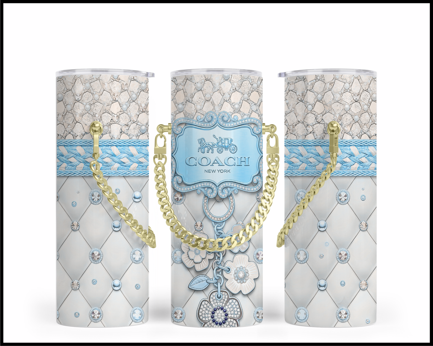Designer Handbag Inspired Chain Tumbler (354)